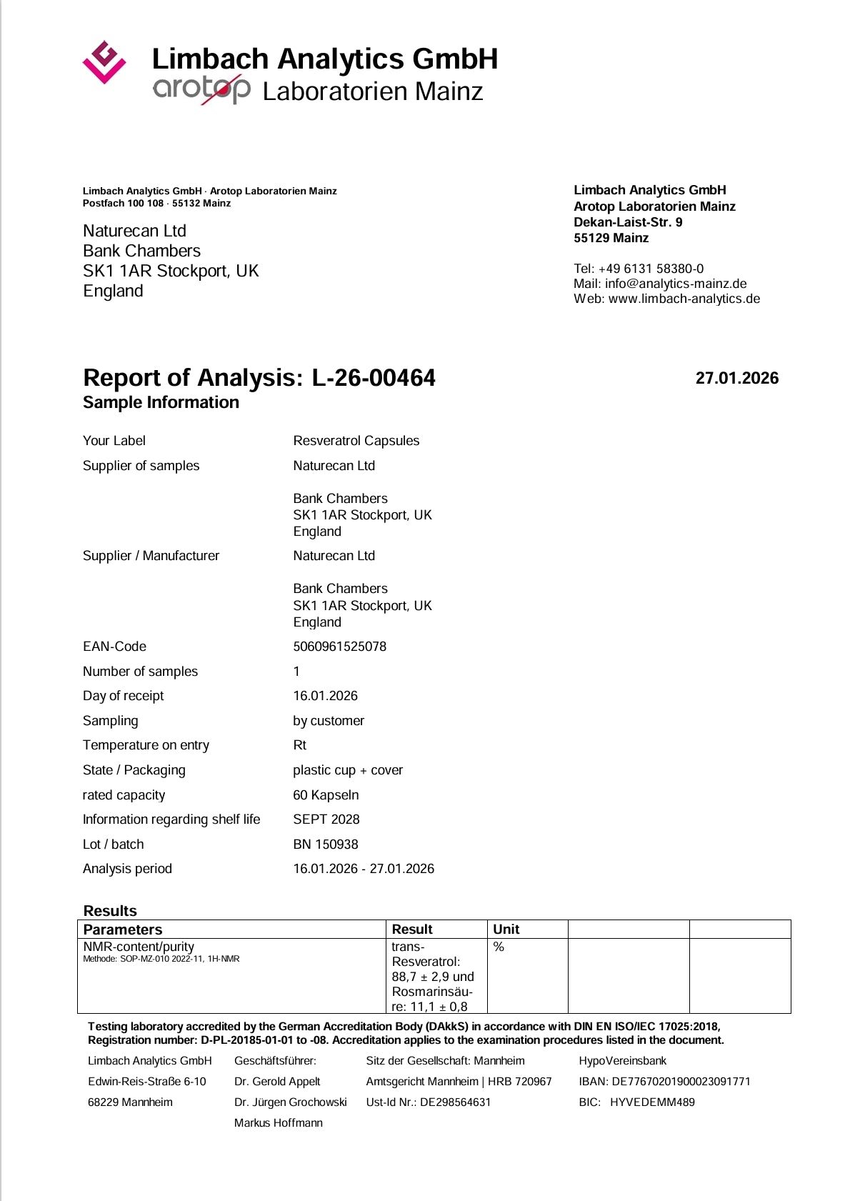 Analyysitodistus