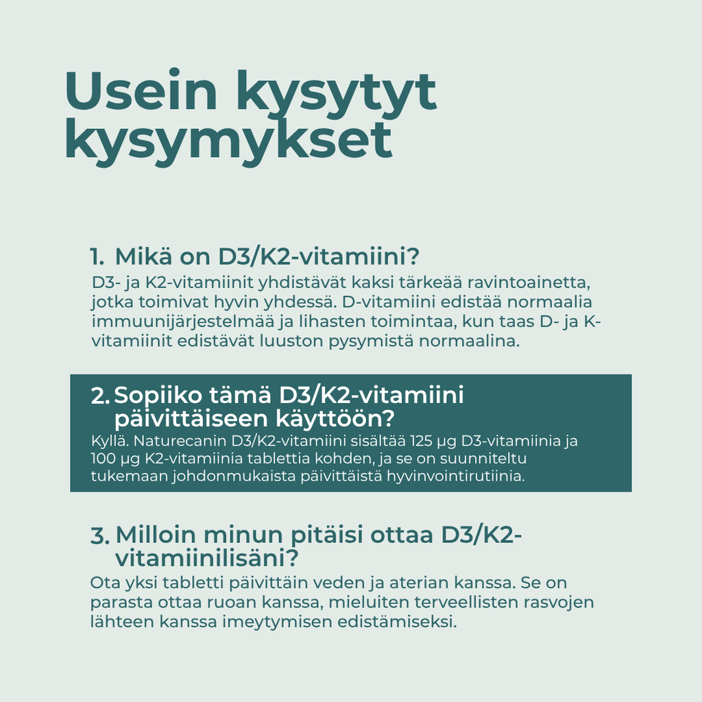 mikä on D3 & K2-vitamiini