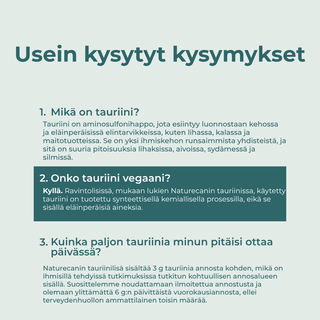 Tauriinin hyödyt