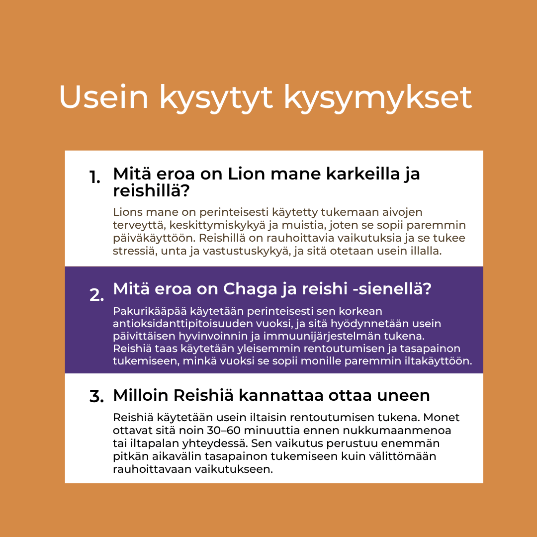 Reishi karkit ja lion mane