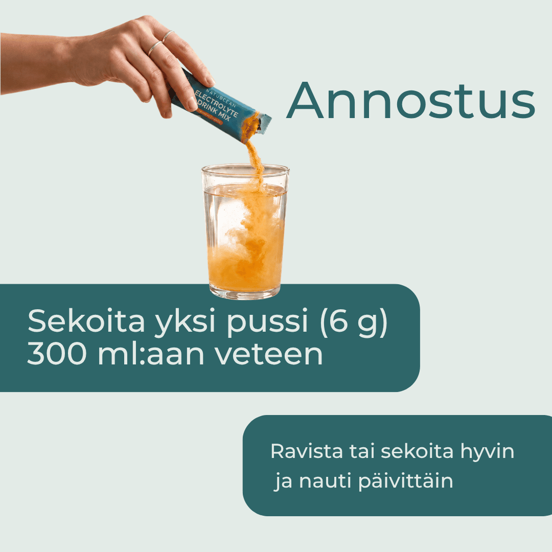 elektrolyyttijauhe annostus