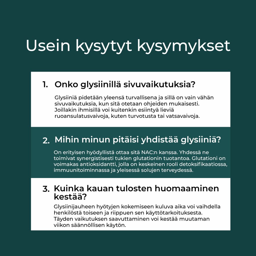 Usein kysytyt kysymykset glysiini