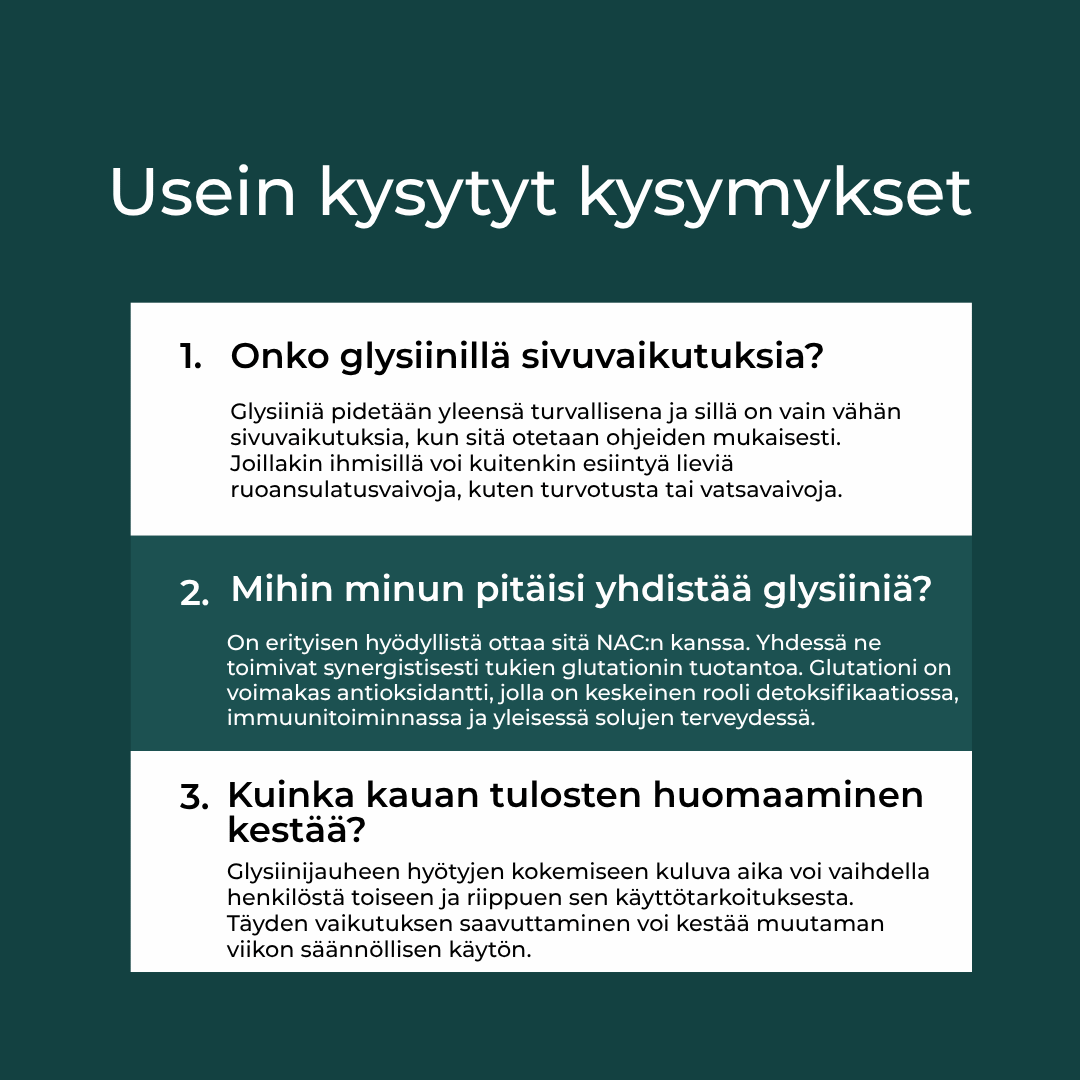 Usein kysytyt kysymykset glysiini