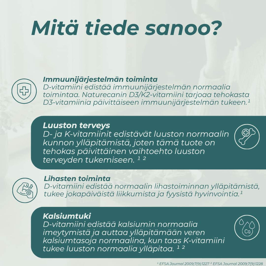 tiede D3 & K2-vitamiinista
