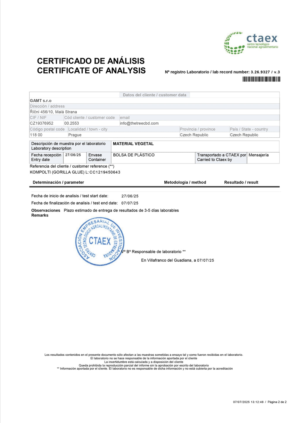 Analyysitodistus 1